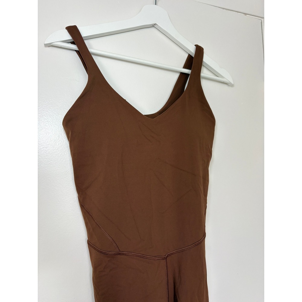 NEW Lululemon Align Bodysuit 25 Ancient Copper Nulu Jumpsuit Size 6 Layer W1DSIS - Picture 5 of 7